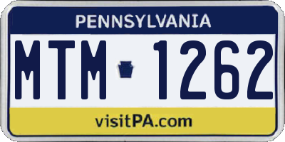 PA license plate MTM1262