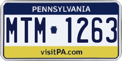 PA license plate MTM1263