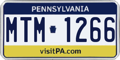PA license plate MTM1266