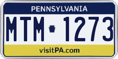 PA license plate MTM1273