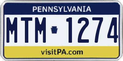 PA license plate MTM1274