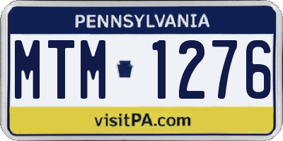 PA license plate MTM1276
