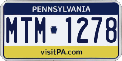 PA license plate MTM1278