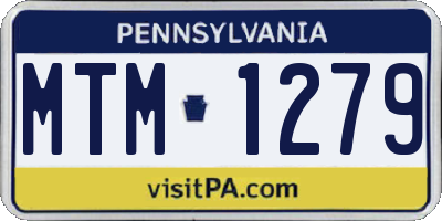 PA license plate MTM1279