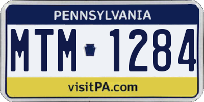 PA license plate MTM1284