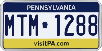 PA license plate MTM1288