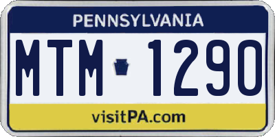 PA license plate MTM1290