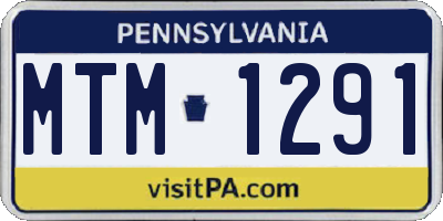 PA license plate MTM1291