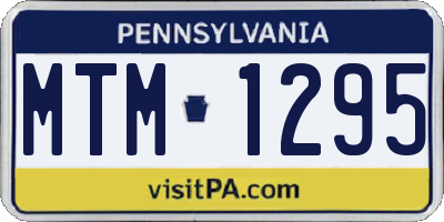 PA license plate MTM1295