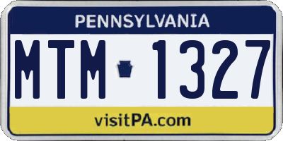 PA license plate MTM1327