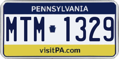 PA license plate MTM1329