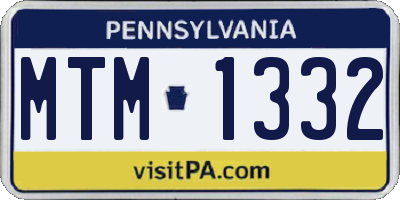 PA license plate MTM1332