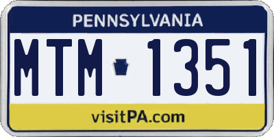 PA license plate MTM1351