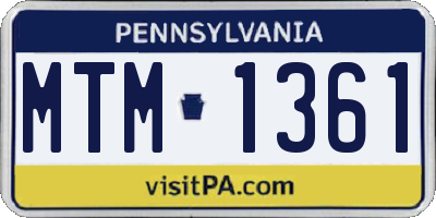 PA license plate MTM1361