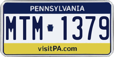 PA license plate MTM1379