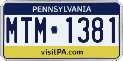 PA license plate MTM1381