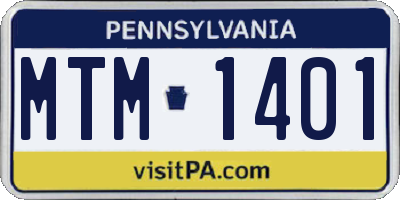 PA license plate MTM1401