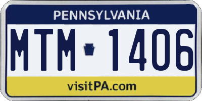 PA license plate MTM1406
