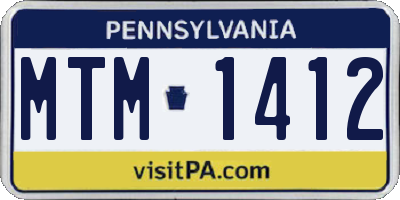 PA license plate MTM1412