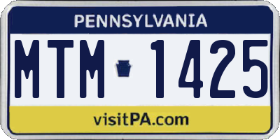 PA license plate MTM1425