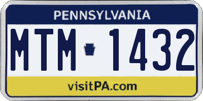 PA license plate MTM1432