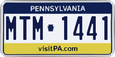 PA license plate MTM1441