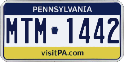 PA license plate MTM1442