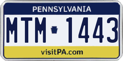 PA license plate MTM1443