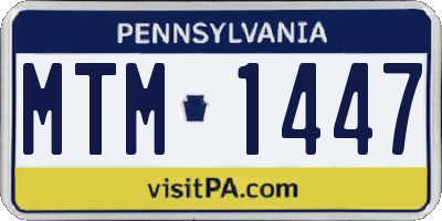 PA license plate MTM1447