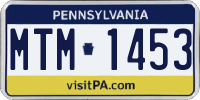 PA license plate MTM1453