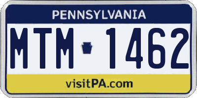 PA license plate MTM1462