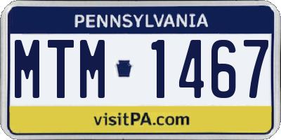 PA license plate MTM1467