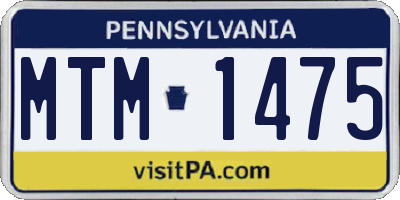 PA license plate MTM1475