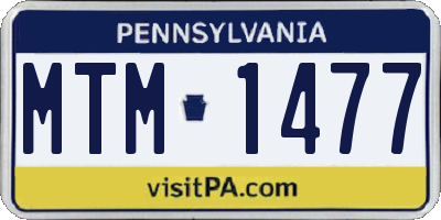 PA license plate MTM1477