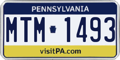 PA license plate MTM1493