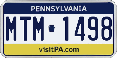 PA license plate MTM1498