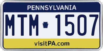 PA license plate MTM1507