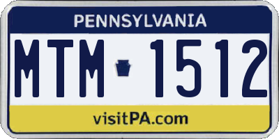 PA license plate MTM1512
