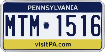 PA license plate MTM1516