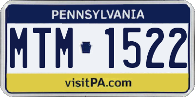 PA license plate MTM1522