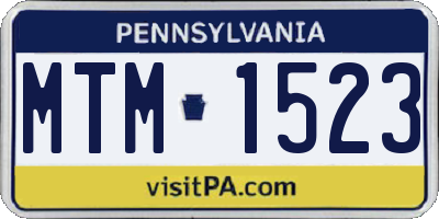 PA license plate MTM1523