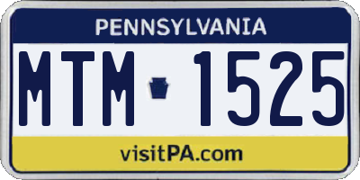 PA license plate MTM1525