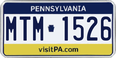 PA license plate MTM1526