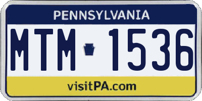 PA license plate MTM1536