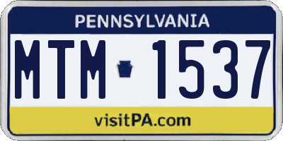 PA license plate MTM1537