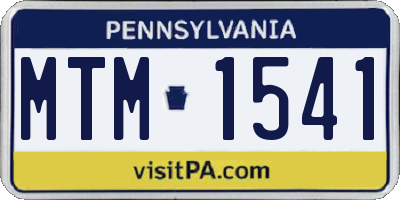 PA license plate MTM1541