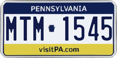 PA license plate MTM1545