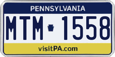PA license plate MTM1558