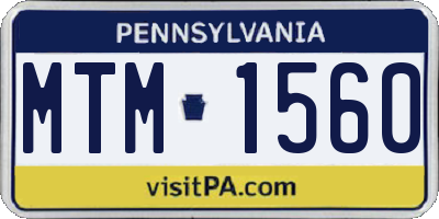 PA license plate MTM1560