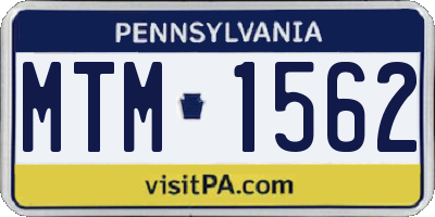 PA license plate MTM1562